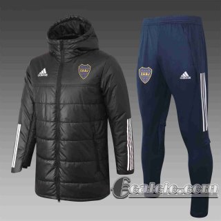 6Calcio: 2020 2021 Boca Juniors Piumino Calcio Cappuccio nero C35