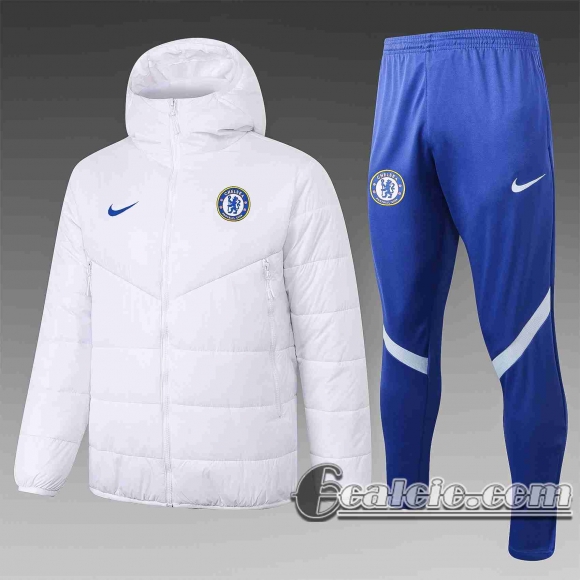 6Calcio: 2020 2021 Chelsea Piumino Calcio Cappuccio bianca C52