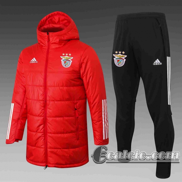 6Calcio: 2020 2021 Benfica Piumino Calcio Cappuccio rosso C70