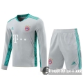 6Calcio: 2020 2021 Bayern Maglie Calcio Portiere Manica Lunga Grigio chiaro