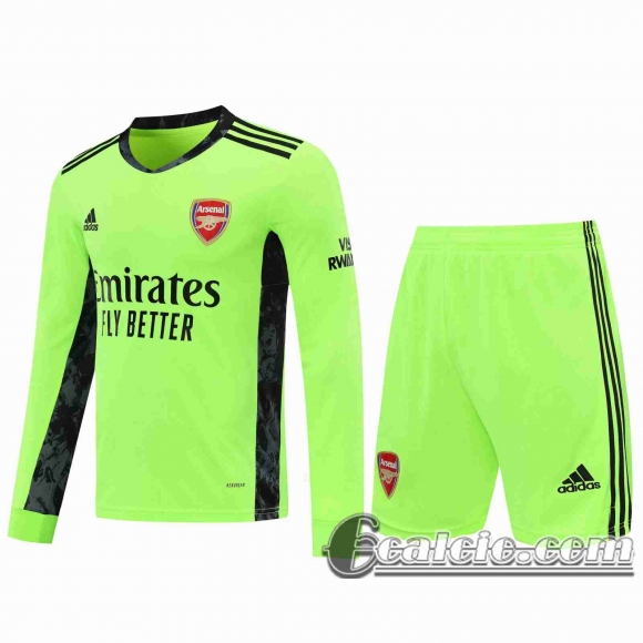 6Calcio: 2020 2021 Arsenal Maglie Calcio Portiere Manica Lunga verde