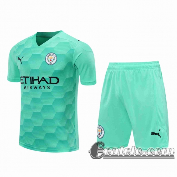 6Calcio: 2020 2021 Manchester City Maglie Calcio Portiere blu verde