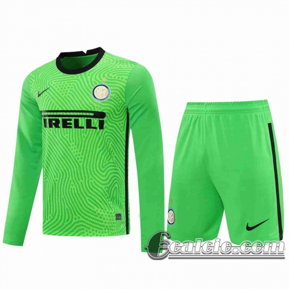 6Calcio: 2020 2021 Inter Milan Maglie Calcio Portiere Manica Lunga verde