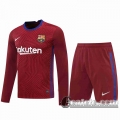 6Calcio: 2020 2021 Barcellona Maglie Calcio Portiere Manica Lunga Rosso scuro