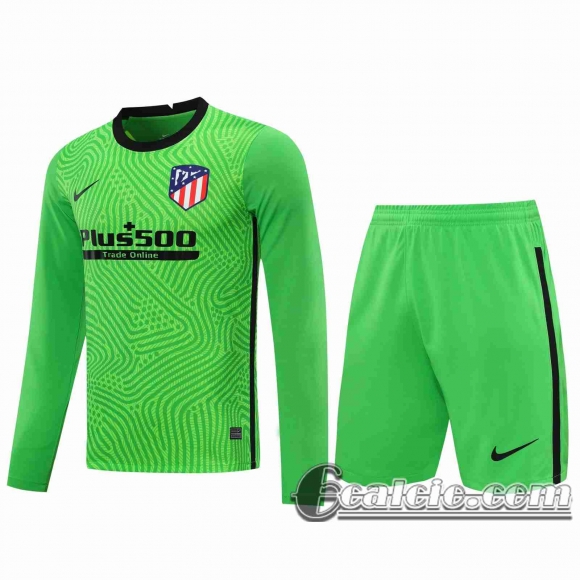 6Calcio: 2020 2021 Atletico Madrid Maglie Calcio Portiere Manica Lunga verde