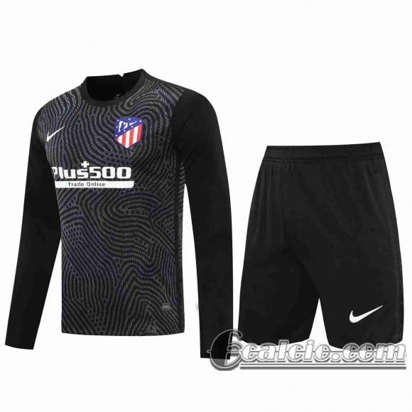 6Calcio: 2020 2021 Atletico Madrid Maglie Calcio Portiere Manica Lunga nero