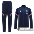 6Calcio: 2020 2021 PSG Jordan Full-Zip Giacca Dark blue Formazione J104