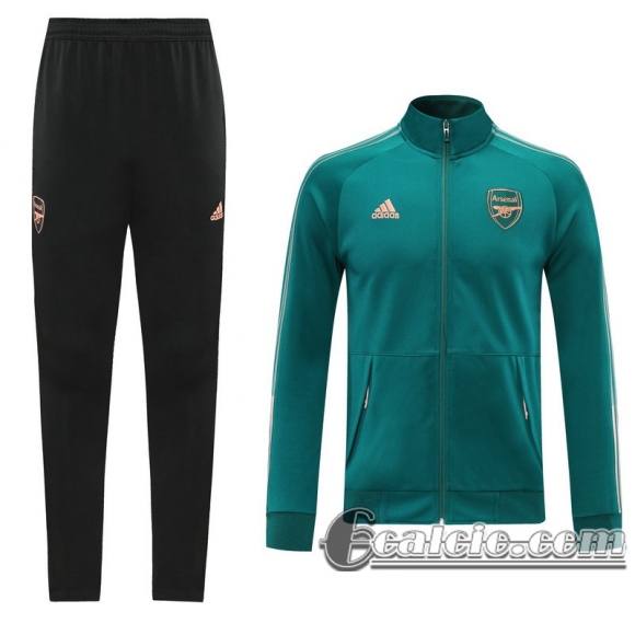 6Calcio: 2020 2021 Arsenal Full-Zip Giacca green Fettuccia J108