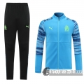 6Calcio: 2020 2021 Olympique Marsiglia Full-Zip Giacca sky blue Stampa tampografica J109