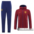 6Calcio: 2020 2021 Barcellona Full-Zip Giacca Cappuccio Maroon J131