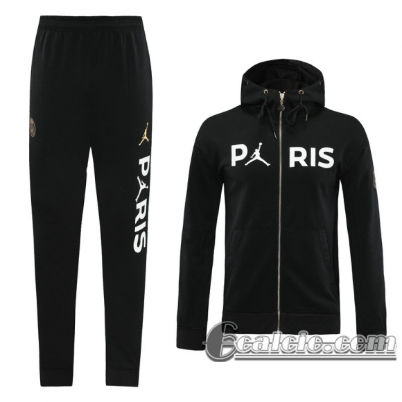 6Calcio: 2020 2021 PSG Jordan Full-Zip Giacca Cappuccio black J133