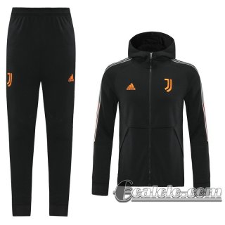 6Calcio: 2020 2021 Juventus Full-Zip Giacca Cappuccio black Tessitura J134