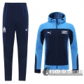 6Calcio: 2020 2021 Olympique Marsiglia Full-Zip Giacca Cappuccio Dark blue J141