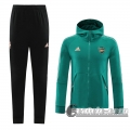 6Calcio: 2020 2021 Arsenal Full-Zip Giacca Cappuccio green Fettuccia J144