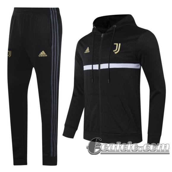 6Calcio: 2020 2021 Juventus Full-Zip Giacca Cappuccio black J152