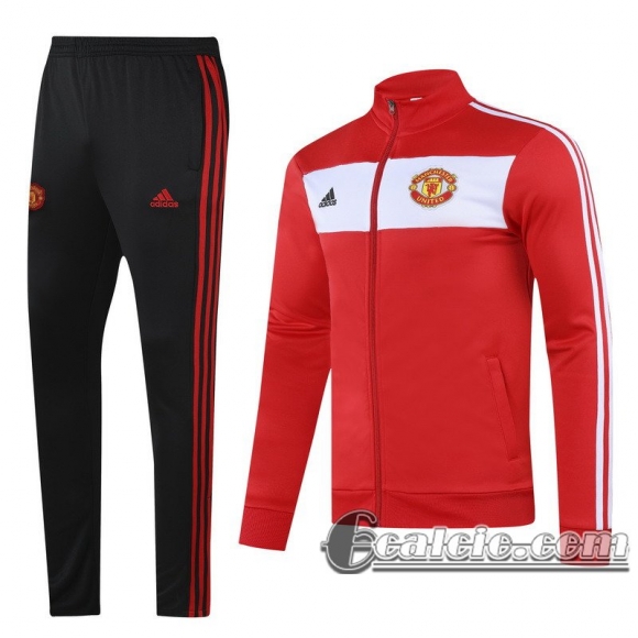 6Calcio: 2020 2021 Manchester United Full-Zip Giacca red J156