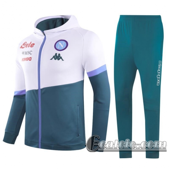 6Calcio: 2020 2021 SSC Napoli Full-Zip Giacca White / green J163