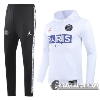 6Calcio: 2020 2021 PSG Full-Zip Giacca Cappuccio white J165