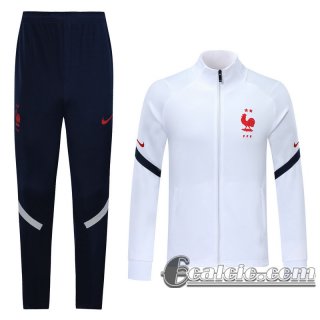 6Calcio: 2020 2021 Francia Full-Zip Giacca white Formazione J20