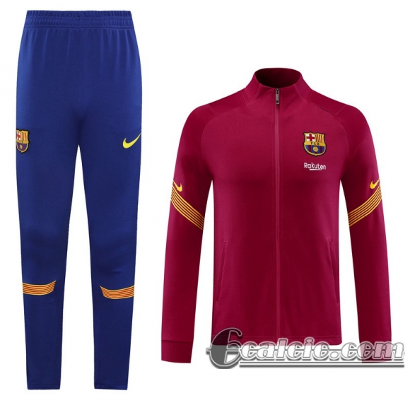 6Calcio: 2020 2021 Barcellona Full-Zip Giacca red Formazione J33