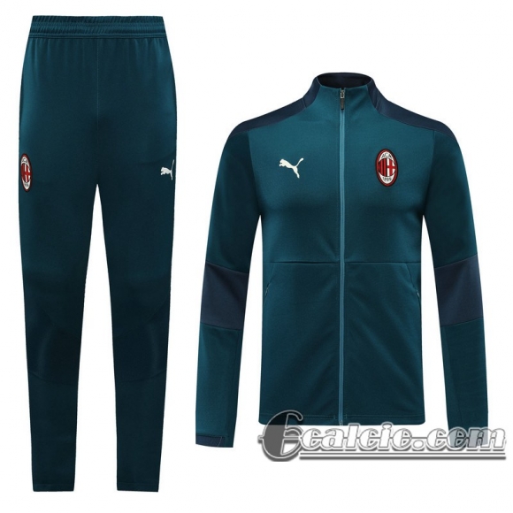 6Calcio: 2020 2021 AC Milan Full-Zip Giacca dark green Formazione J66