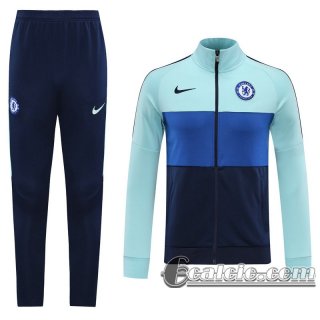 6Calcio: 2020 2021 Chelsea Full-Zip Giacca Light blue/dark blue/black Versione del giocatore J79