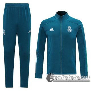 6Calcio: 2020 2021 Real Madrid Full-Zip Giacca blue Formazione J93