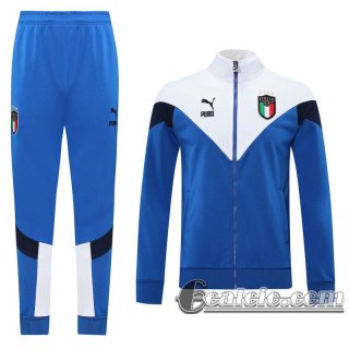 6Calcio: 2020 2021 Italia Full-Zip Giacca blue stile classico J99