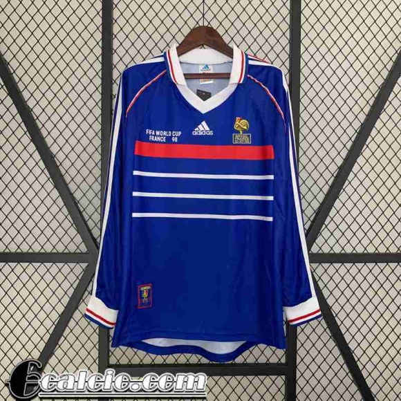 Retro Maglia Calcio Francia Prima Uomo Manga Larga 1998 FG410