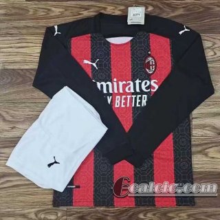 6Calcio: 2020 2021 AC Milan Prima Maglie Calcio Manica Lunga