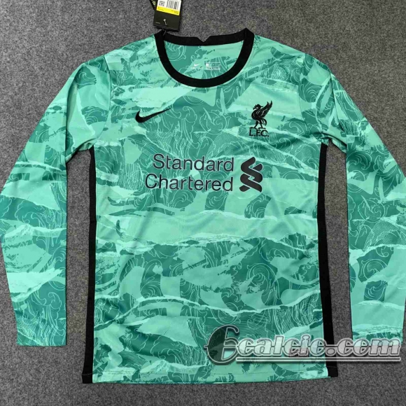 6Calcio: 2020 2021 Liverpool Seconda Maglia Calcio Manica Lunga