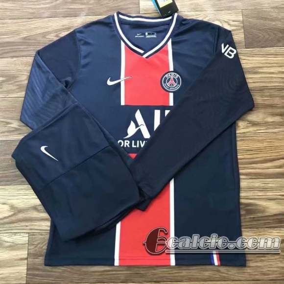 6Calcio: 2020 2021 Paris PSG Prima Maglie Calcio Manica Lunga