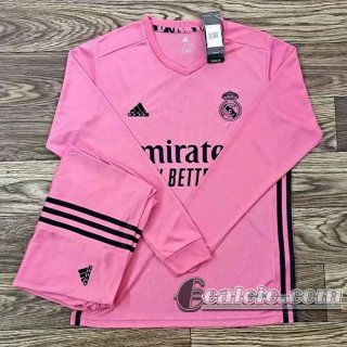 6Calcio: 2020 2021 Real Madrid Seconda Maglia Calcio Manica Lunga