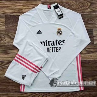 6Calcio: 2020 2021 Real Madrid Prima Maglie Calcio Manica Lunga