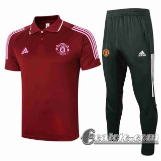 6Calcio: 2020 2021 Manchester United Maglia Polo Calcio Claret P186