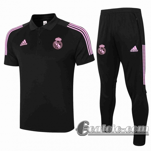 6Calcio: 2020 2021 Real Madrid Maglia Polo Calcio nero P187