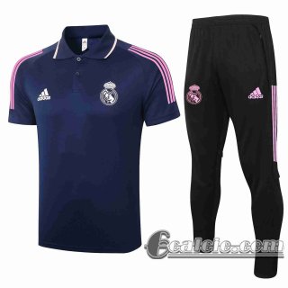 6Calcio: 2020 2021 Real Madrid Maglia Polo Calcio zaffiro P188