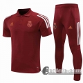 6Calcio: 2020 2021 Real Madrid Maglia Polo Calcio Claret Fettuccia P192