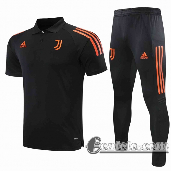 6Calcio: 2020 2021 Juventus Maglia Polo Calcio nero Fettuccia P195