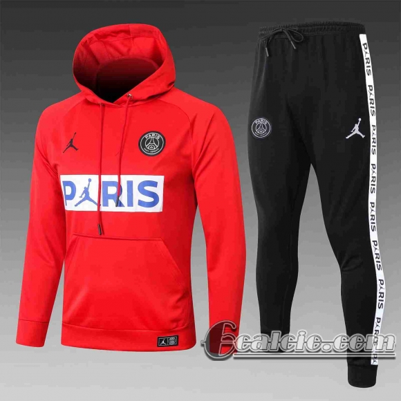 6Calcio: 2020 2021 PSG Felpa Cappuccio rosso S06