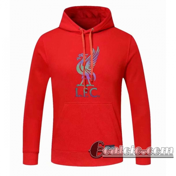 6Calcio: 2020 2021 Liverpool Felpa Cappuccio rosso S53