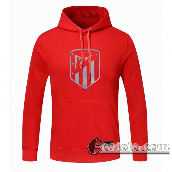 6Calcio: 2020 2021 Atletico Madrid Felpa Cappuccio rosso S55