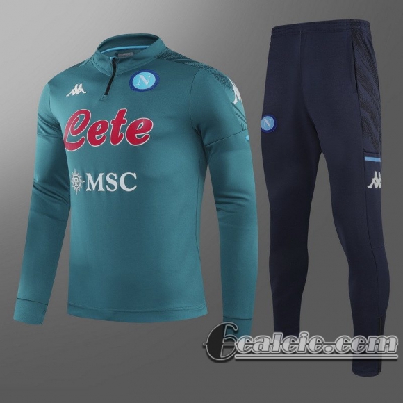 6Calcio: 2020 2021 SSC Napoli Tuta Calcio Uomo Marina Militare Cerniera corta T56