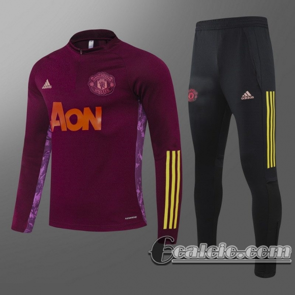 6Calcio: 2020 2021 Manchester United Tuta Calcio Uomo Claret Champions League T63