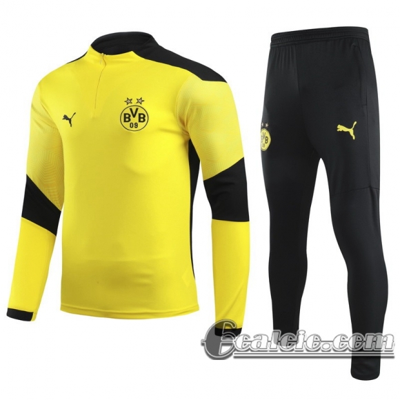 6Calcio: 2020 2021 Borussia Dortmund Tuta Calcio Bambini giallo Cerniera corta TK26