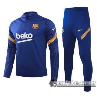 6Calcio: 2020 2021 Barcellona Tuta Calcio Bambini blu Cerniera corta TK68