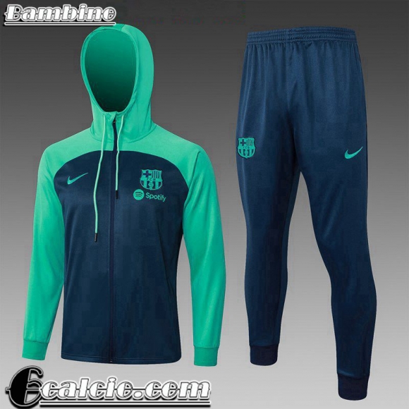 KIT: Full-Zip Giacca - Cappuccio Hoodie Barcellona Bambini 2023 2024 C112