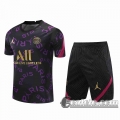 6Calcio: 2020 2021 PSG Jordan Magliette Tuta Calcio nero LOGO viola T102