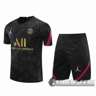 6Calcio: 2020 2021 PSG Jordan Magliette Tuta Calcio nero LOGO grigio T105