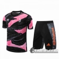 6Calcio: 2020 2021 Juventus Magliette Tuta Calcio rosa nero T124